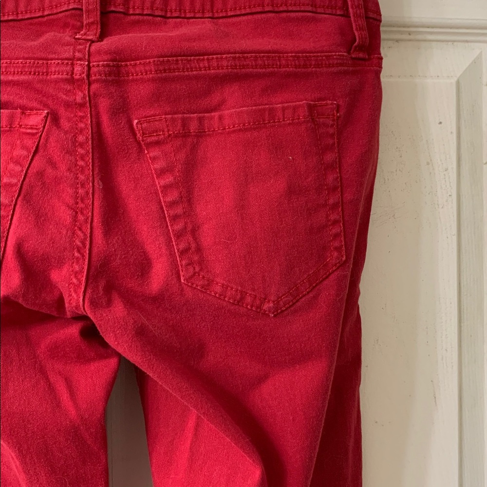 🌷3 for$25🌷Lovesick, US 3 (Juniors), Red Skinny Leg Stretchy Low Rise Jeans - Picture 6 of 8